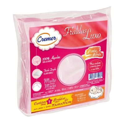 FRALDA PINTE & BORDE - 5 UNIDADES # 661972/359565 - CREMER