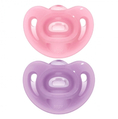 KIT CHUPETAS SENSITIVE SOFT - GIRL - 100% SILICONE - 2 UNIDADES # PA7330-1G - NUK