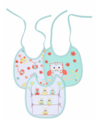 BABADOR TRIOS FELPUDOS E PLÁSTIFICADO ESTAMPADO - 20X19cm - 3 UNIDADES # 09450423 - PAPI