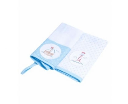 PANINHO DE BOCA COM PRENDEDOR DE CHUPETA - 32X32CM - BARQUINHOS - 2 UNIDADES # 15431246 - PAPI
