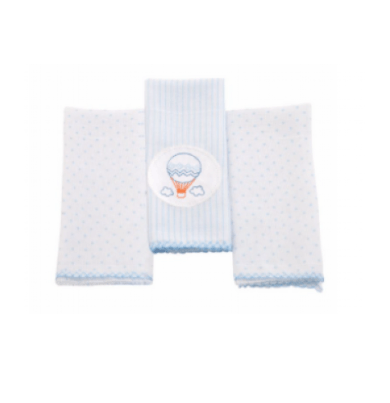 PANINHO DE BOCA POÁ BORDADOS KARINHO - 32X32CM - BALÕES - 3 UNIDADES # 15471245 - PAPI