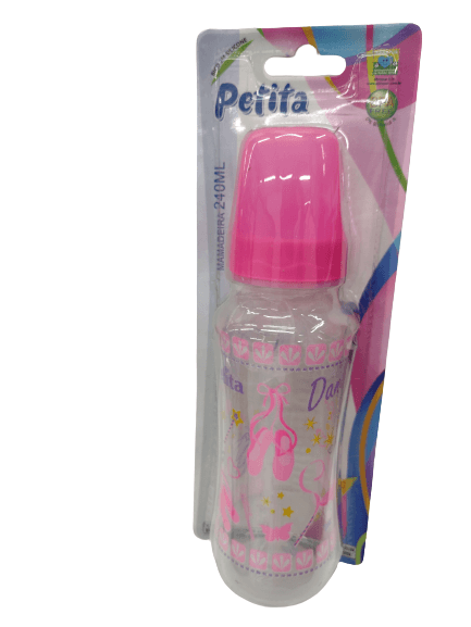 MAMADEIRA CINTURADA CRISTAL BICO SILICONE - 240ML # 3400-RS - PETITA
