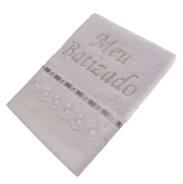 TOALHA BEBÊ BATIZADO FELPA # AC9923 - TEX NEW
