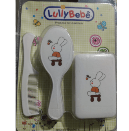 CONJUNTO ESCOVA + PENTE E SABONETEIRA # 2102 -  LULLY BEBÊ