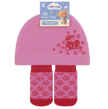 KIT MEIA E GORRO -  FEMININO - RECÉM NASCIDO # 0008637 - PIMPOLHO