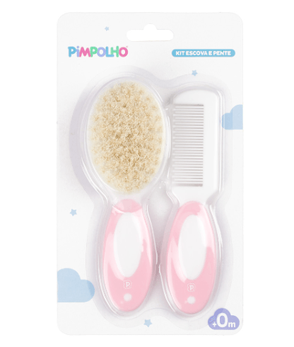 KIT ESCOVA E PENTE DE CERDAS NATURAIS # 0009489 - PIMPOLHO