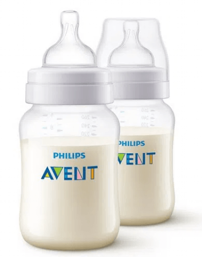 MAMADEIRA ANTI-CÓLICA PACK DUPLO TRANSPARENTE - 260ML - 2 UNIDADES # SCF813/27 - AVENT