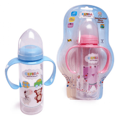 MAMADEIRA COM ALÇA 240ML - BICO DE SILICONE # 807 - CEFISA