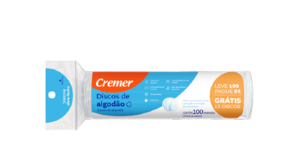 ALGODÃO FACE LISA - 100 UNIDADES # 627985 - CREMER
