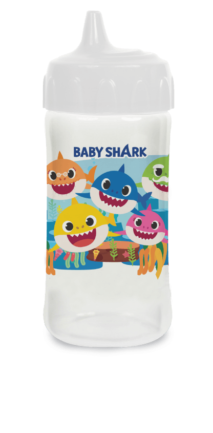 COPO TREINAMENTO VÁLVULA REDUTORA DE PINGOS BABY SHARK 240ML # 01279 - DERMIWIL BABY GO