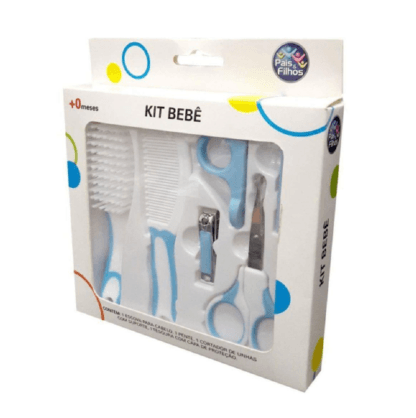 KIT BEBÊ ESCOVA PARA CABELO + PENTE + CORTADOR DE UNHAS E TESOURA # 7161 - GALA PAIS & FILHOS