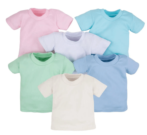 KIT CAMISETA MANGA CURTA SEM BOTÃO - 6 UNIDADES - TAMANHO 1 AO 3 # 600137 - MAFESSONI