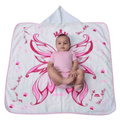 TOALHA FADINHA FELPA 90X90 - MINI HERDEIROS # 6531 - MINASREY