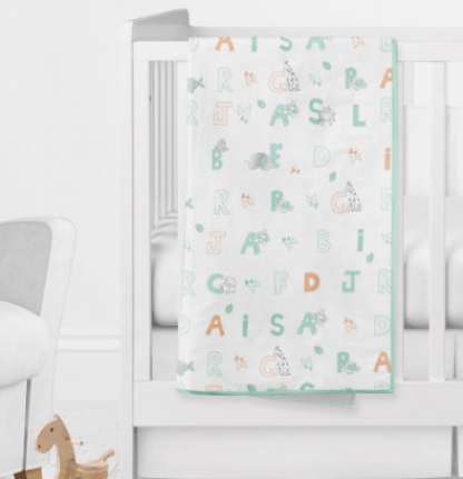 COBERTOR LUXO ESTAMPADO- 1,10X90CM - LETRINHAS # 45081380 - PAPI