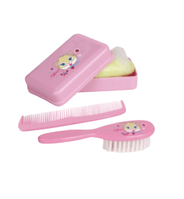 KIT BANHO CHERIE - COM ESCOVA PENTE E SABONETEIRA # 7920-RSR - PETITA