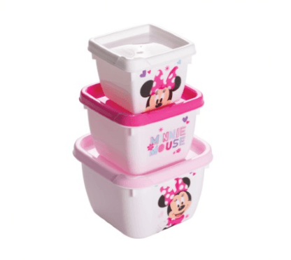 CONJUNTO DE POTES - 3 PEÇAS - MINNIE # 6190 - PLASUTIL