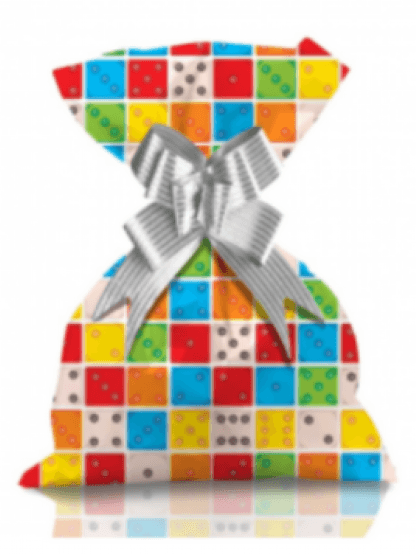 SAQUINHO DE PRESENTE 20X29 COM 50 - DADINHOS # 1199-196 - GALA PAIS & FILHOS