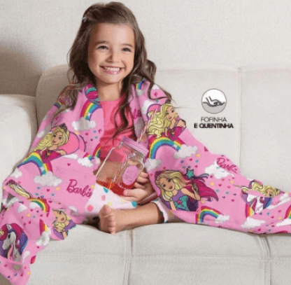 MANTA FLEECE DE SOFA ESTAMPADA BARBIE REINOS MAGICOS # 05742601 - LEPPER