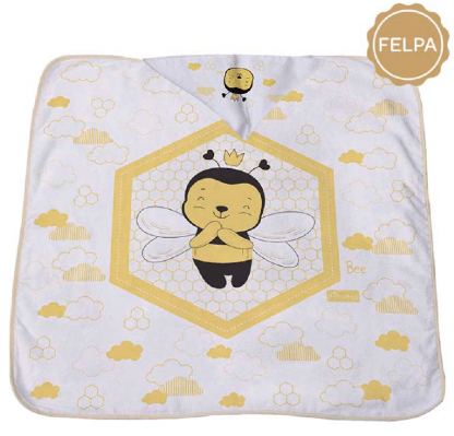 TOALHA DE BANHO SOFT FILHOTES - 85X65CM - ABELHINHA # 329802 - MINASREY
