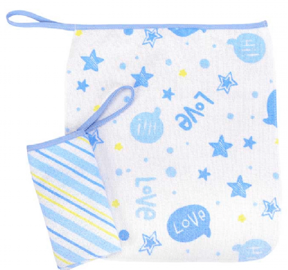 BABETE FELPA COM PRENDEDOR DE CHUPETA - BABY NICE - 27X30CM - 2 UNIDADES # 346304 - MINASREY