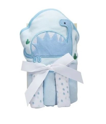 KIT TOALHA COM CAPUZ + TOALHA DE BOCA - DINOS # 1.17050.90.4015 - CAMESA