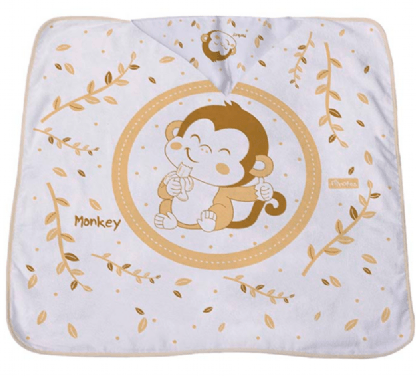 TOALHA FELPA MACAQUINHO - 90X70CM - FILHOTES # 329907 - MINASREY