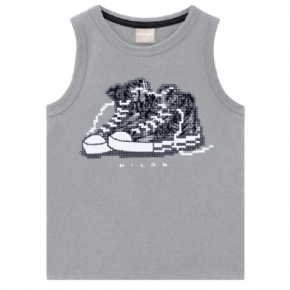 CAMISETA REGATA - MASCULINO - TAMANHO 10 AO 14 # 13285 - MILON