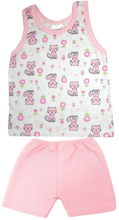 PIJAMA - REGATA E SHORTS - TAMANHO 1 AO 3 # 330308 - ESTILINHO