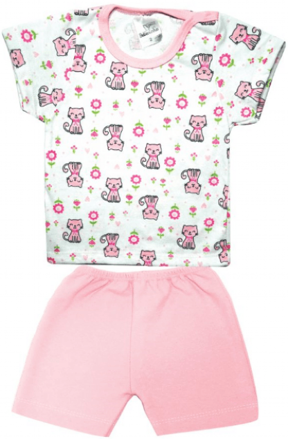 PIJAMA - MANGA CURTA E SHORTS - TAMANHO 1 AO 3 # 330309 - ESTILINHO