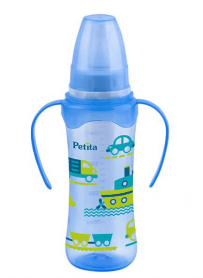 MAMADEIRA CINTURADA COLORIDA - COM ALÇA 240ML # 3315-AZ - PETITA