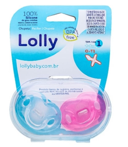 CHUPETA 100% SILICONE - TAMANHO 1 - 2 UNIDADES # 6014-02-F - LOLLY BABY