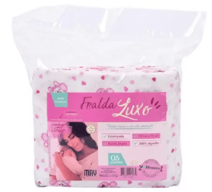 FRALDA LUXO ESTAMPADA - 70X70CM - 5 UNIDADES # 1795 - MINASREY