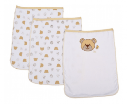 BABETE MALHA - URSINHO - 25X30CM - 3 UNIDADES # 3584 - MINASREY
