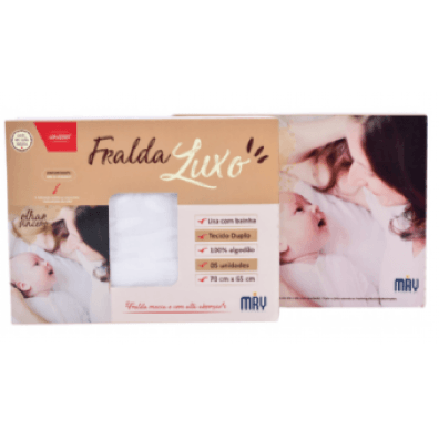 FRALDA LUXO COM BAINHA - 70X70CM - 5 UNIDADES # 1794 - MINASREY