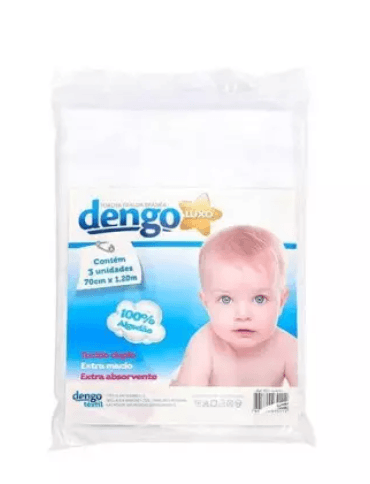 TOALHA FRALDA LISA - DENGO - 70X1,20 - 3 UNIDADES # 7011 - MINASREY