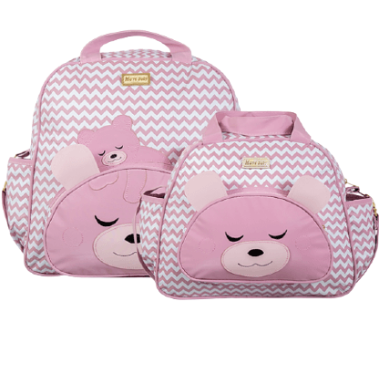 KIT SACOLA VIRA MOCHILA E FRASQUEIRA URSÃO # 1071/72 - MAVE BABY