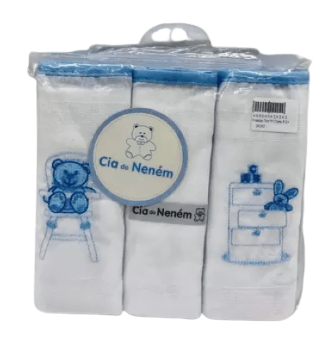 FRALDA 70X70CM - CIA DO NENÉM - 3 UNIDADES # 3723 - MINASREY