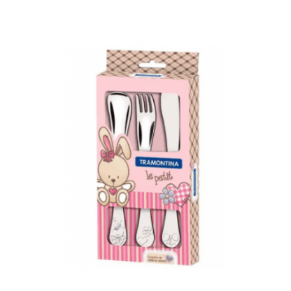 CONJUNTO TALHERES INOX INFANTIL - COM 3 PEÇAS # 66973005 - TRAMONTINA
