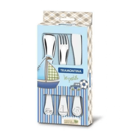 CONJUNTO TALHERES INOX INFANTIL - COM 3 PEÇAS # 66973000 - TRAMONTINA