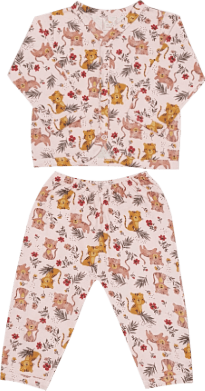PIJAMA COM CASACO MANGA LONGA - FEMININO - TAMANHO 1 AO 3 # 0800190 - ESTILINHO