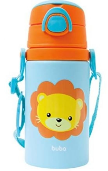 GARRAFINHA DE ALUMINIO ANIMAL FUN LEÃO 450 ML # 12115 - BUBA