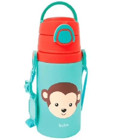 GARRAFINHA DE ALUMINIO ANIMAL FUN MACACO 450 ML # 12116 - BUBA
