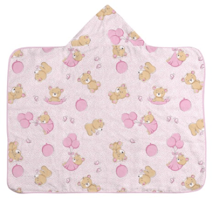 TOALHA COM CAPUZ ESTAMPADA BERCINHO # 760470 - INCOMFRAL