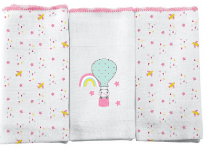 FRALDA LUXO - LISO ESTAMPADA - 3 UNIDADES # 320220 - INCOMFRAL