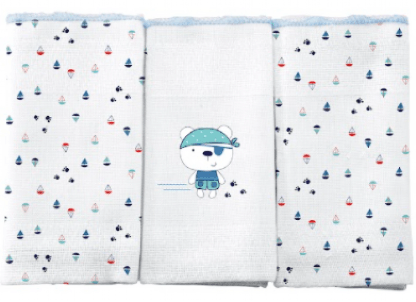 FRALDA LUXO - LISO ESTAMPADA - 3 UNIDADES # 320220 - INCOMFRAL