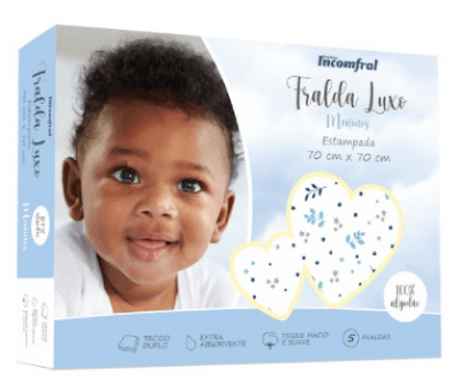 FRALDA LUXO ESTAMPADA - 5 UNIDADES # 320180 - INCOMFRAL