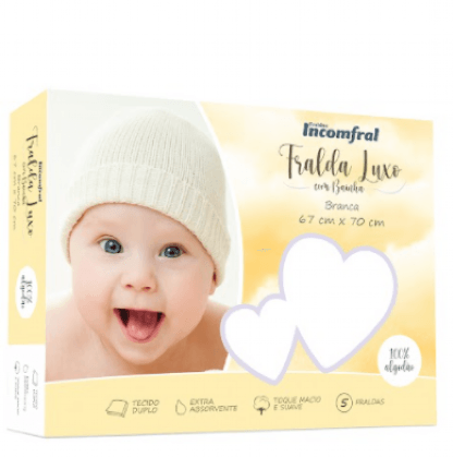 FRALDA LUXO COM BAINHA - 5 UNIDADES # 320260 - INCOMFRAL
