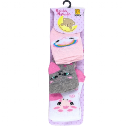 KIT MEIA RN ATOALHADA - 3 PARES # 0259905505 - CONDE DUCK