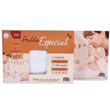 TOALHA FRALDA LUXO LISA  - 70X110CM -3  UNIDADES # 1727 - MINASREY