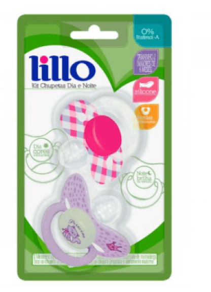 KIT CHUPETA DIA E NOITE  BICO ANATÔMICO T.1 # 632331 - LILLO